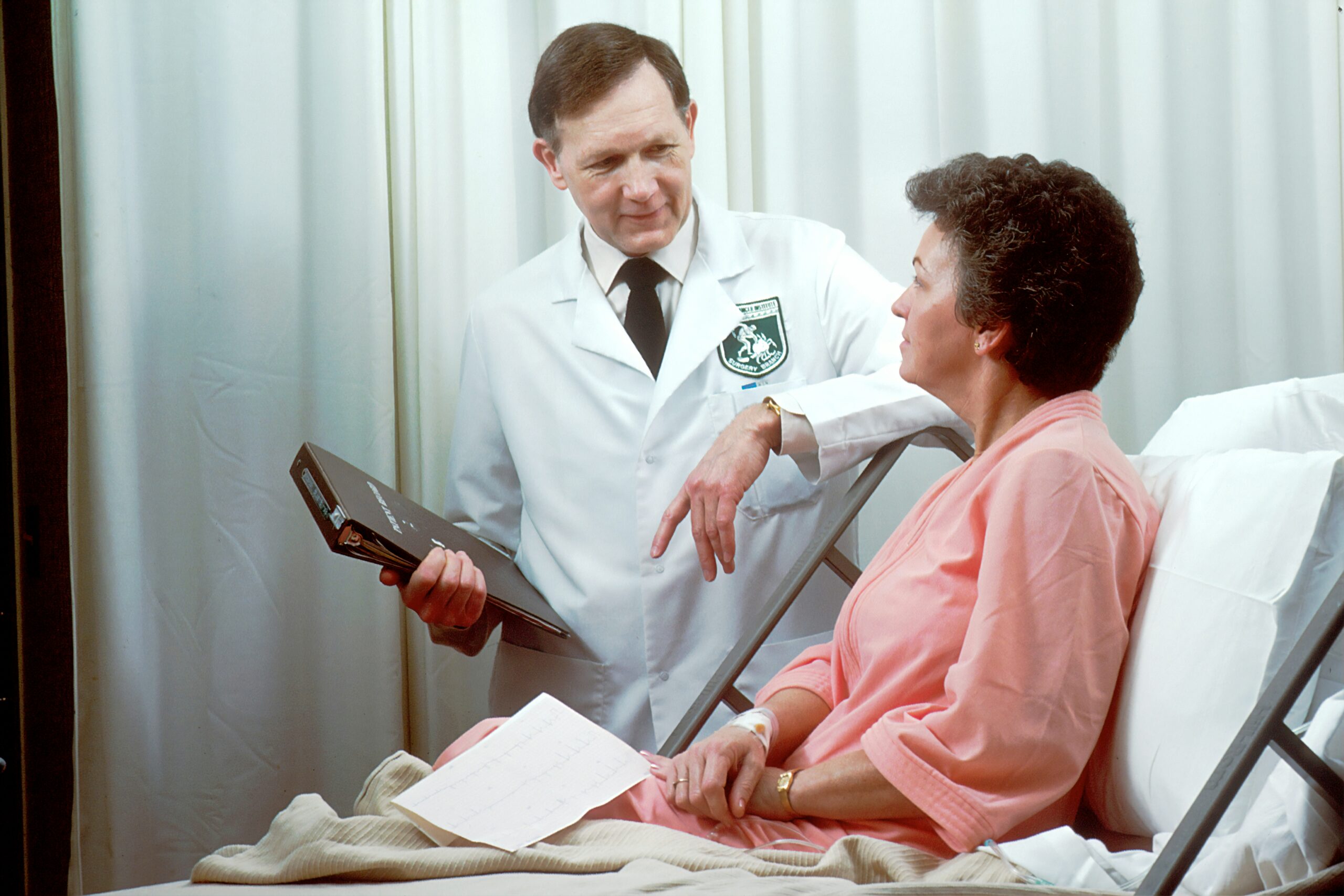 Doctor caring for an international patient in a hospital in India